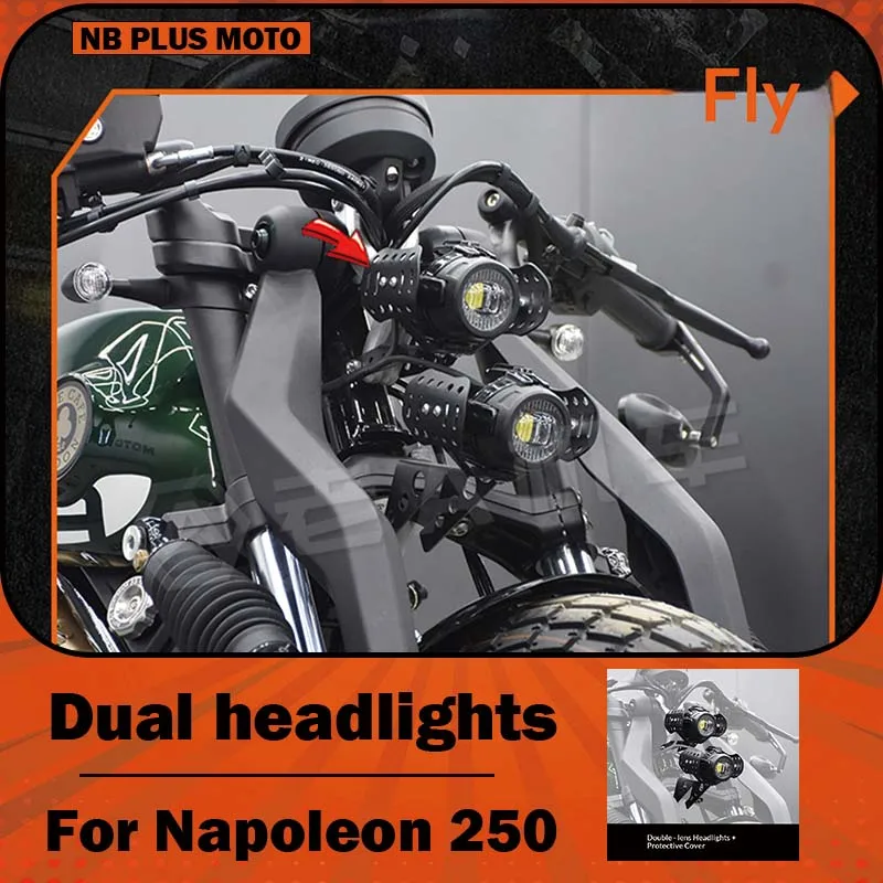 【Premium】For Benda Napoleon 250 modified headlight assembly, LED lens, high and low beams, ultra-bright dual-eye headlights