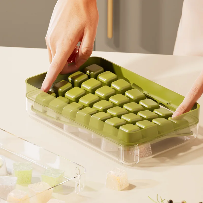 

5/28 Grids Silicone Ice Cube Tray Mould with Lid Household Press Ice Cube Mould CompartmentFood Grade Ice Box DIY Tools