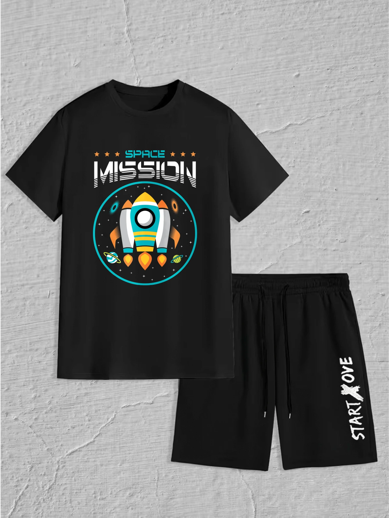 men's set 2025 Summer Suit for man sports Printed crewneck Graphic men's set  training suit set men men's clothing set