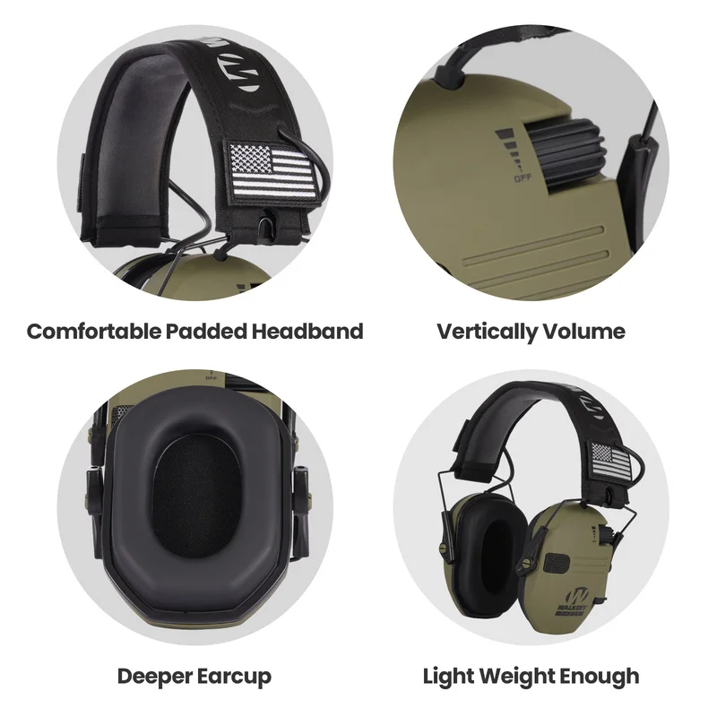 Earmuff Tiro Eletrônico, Esporte de Impacto, Protetor Anti-Ruído, Amplificação de Som, Protetor de Cabeça Tático, Top, 1Pc, 4Pcs