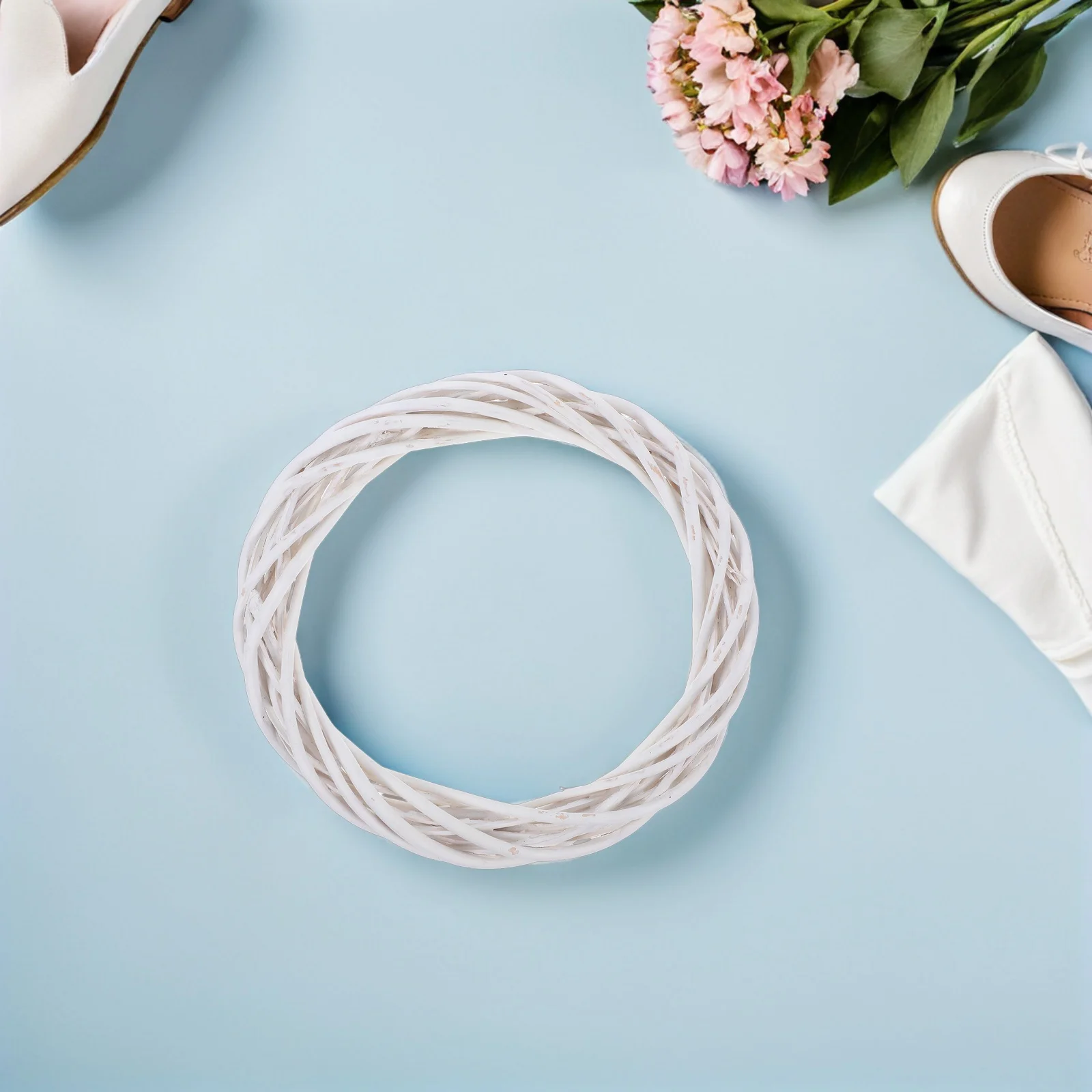 

2pcs Willow Wreath Base 22Cm Natural Grapevine Wreath Frame For Christmas Decorations Rustic Twig Hoop Front Door Wall Hanging