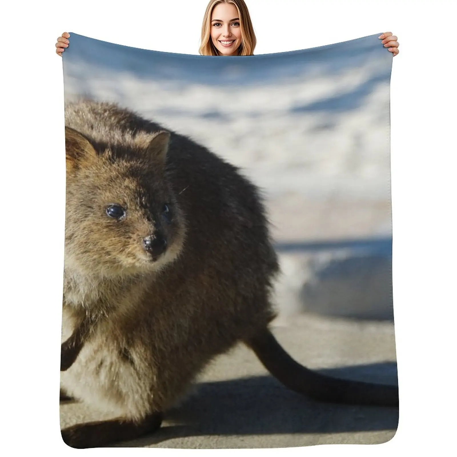 

Rottnest Quokka Throw Blanket Anti Shedding Soft Fuzzy Blanket for Home