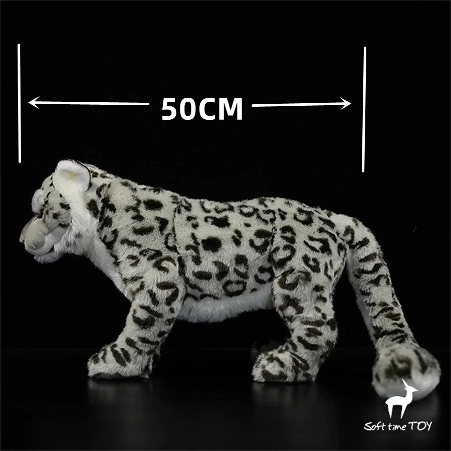 50cm Snow Leopard High Fidelity Anime Cute Plushie Snow Panther Plush Toys Lifelike Animals Simulation Stuffed Doll Toy