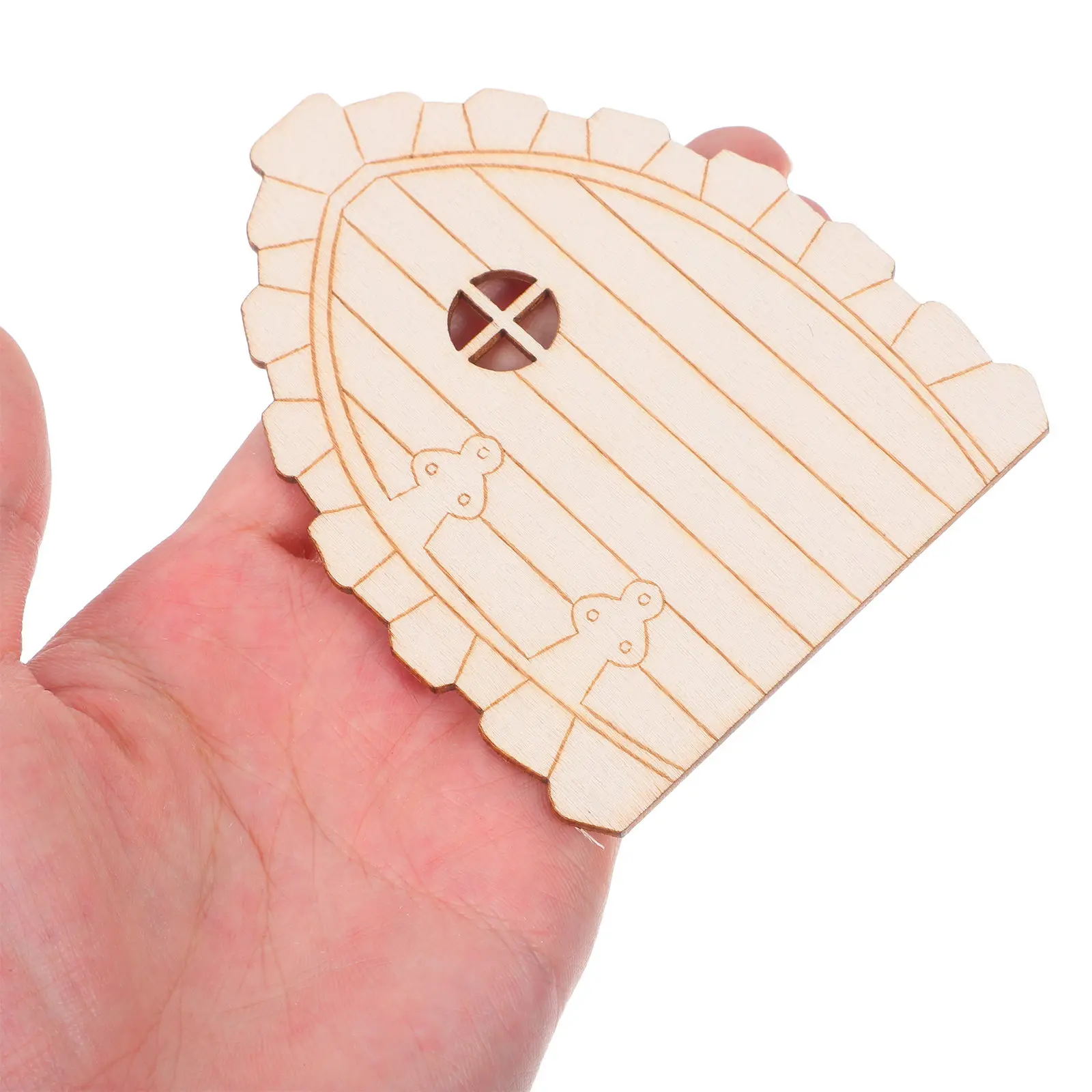 40Pcs Unfinished Wood Fairy Doors DIY Craft Miniature Blank Wood Slices for Garden Tree Trunk Office Wedding Party Decor
