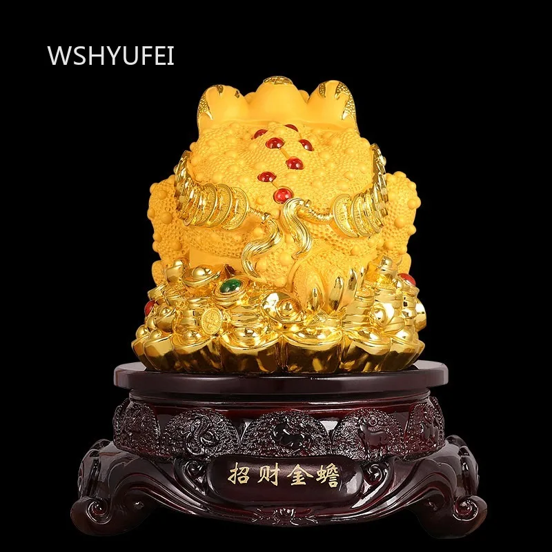 Resin Golden Toad Ornament Animal Decorations for The Office of Zhaocai Home Three Legged Toad Crafts Chinese-style Gift