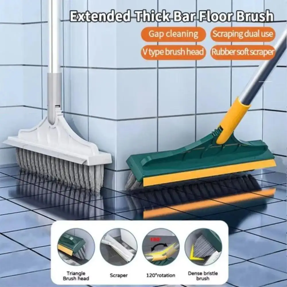 Multi-function 3-in-1 floor cleaning brush, 100cm long, with a detachable mop and a rotating magic cleaning brush