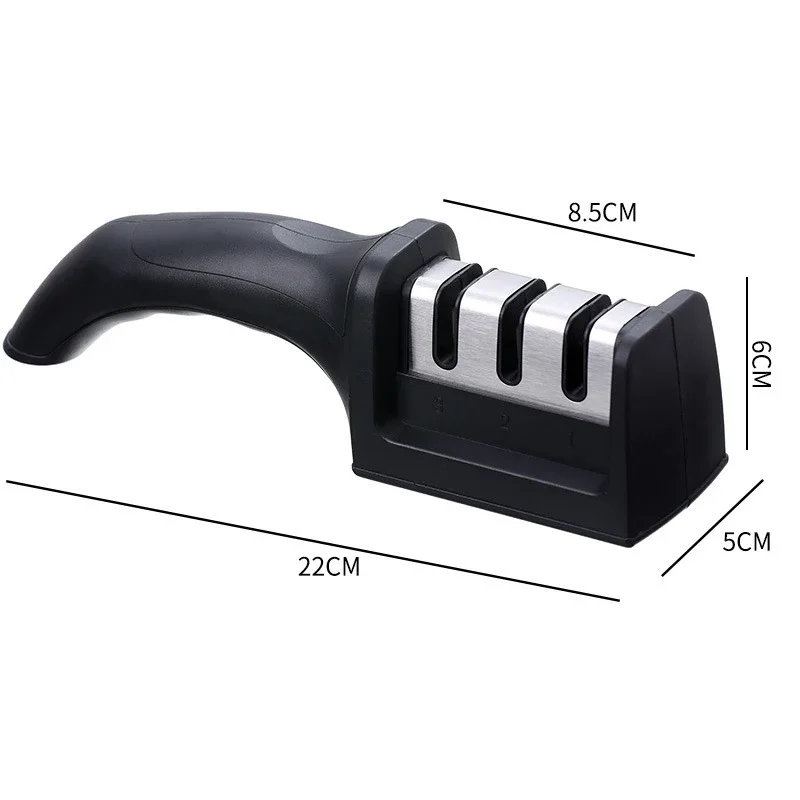 Level 3 Quick Sharpening Tool Knife Sharpener With Anti-slip Base Kitchen Accessory Small Tools Stone Knives Accessories Dining