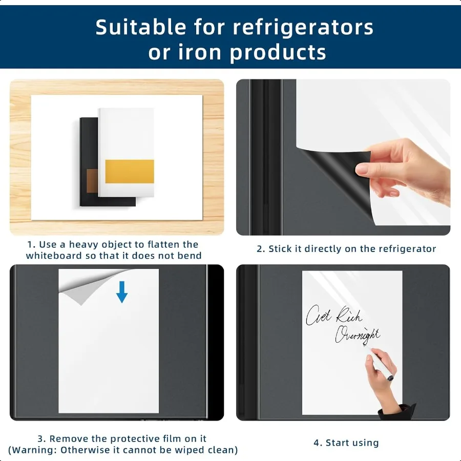 Tableau blanc magnétique effaçable à sec en papier 12 "x 18", tableau blanc pour réfrigérateur sur le mur pour organisateur et liste d'achat de réfrigérateur de cuisine
