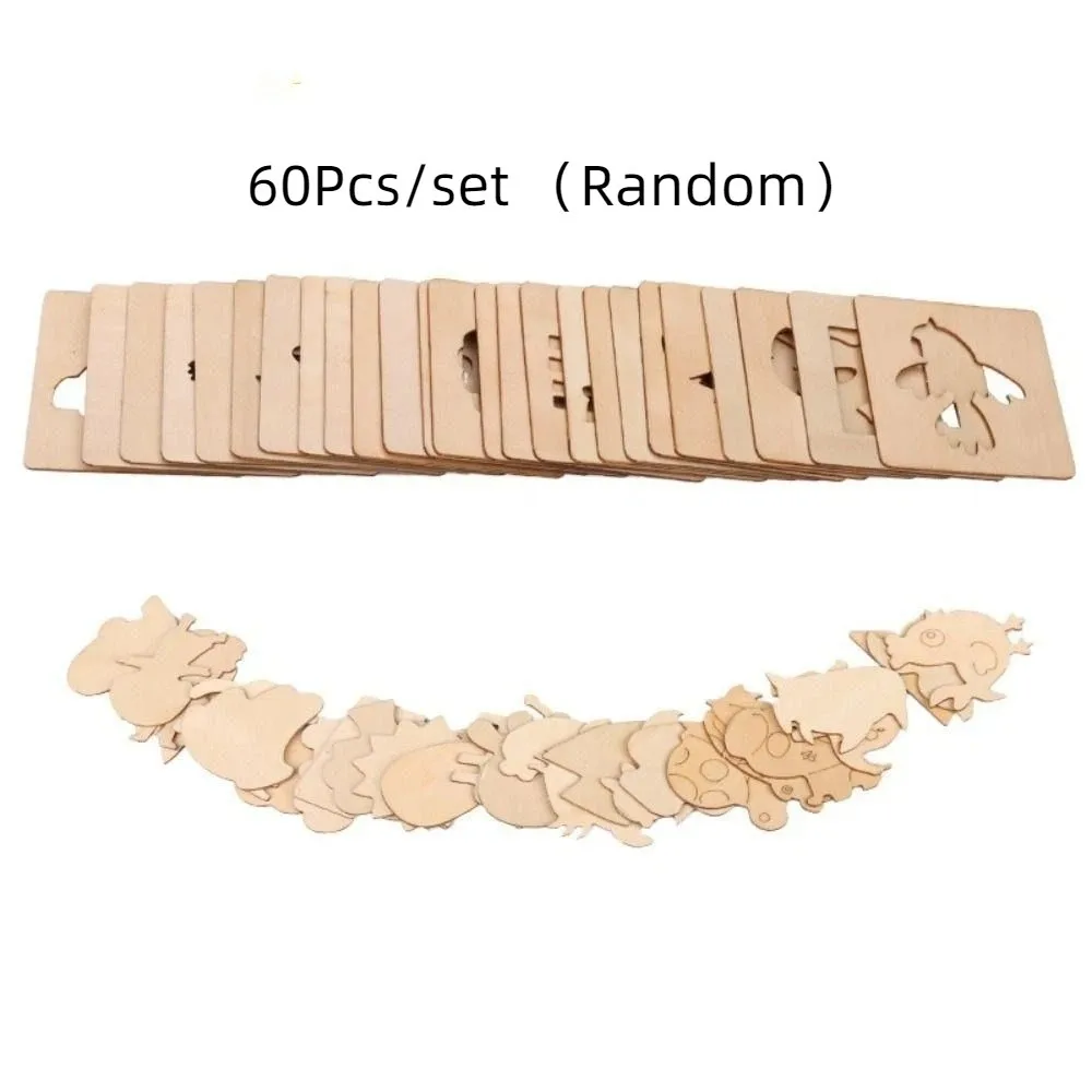 Hands-on criatividade pintura de madeira estênceis quebra-cabeça pintura oco modelo kit prancheta 60 pçs/set para 60 pçs/set