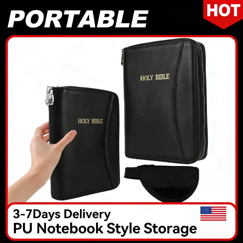 

Кожаный чехол для пистолета с замком, скрытый, в форме Библии, с мягкой противоударной подкладкой, 10x8x2 дюйма, подходит для малогабаритных пистолетов