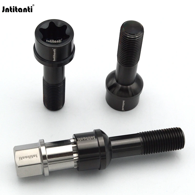 Jntitanti 10.9 grade Gr5 titanium wheel rim bolt screw torx socket ball seat with a key M14*1.5*45mm for Mercedes-Benz ML