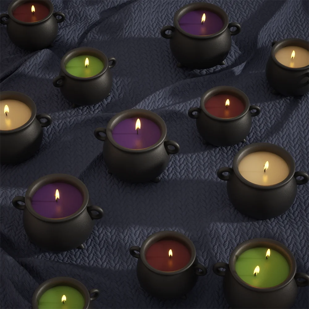 Nicole Witchling’s Cauldron Concrete Silicone Mold DIY Halloween Jesmonite Mould Halloween Home Decoration Tools