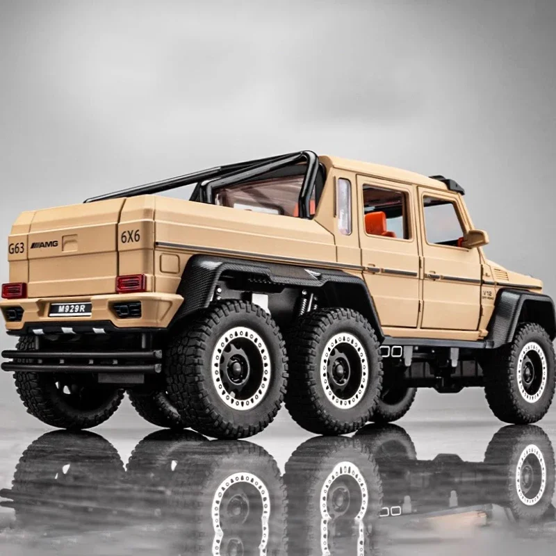 

1:20 Mercedes Benz AMG G63 6X6 Off Road SUV Alloy Metal Diecast Car Model Sound & Light Large Adult Gift For Boyfriend Collect