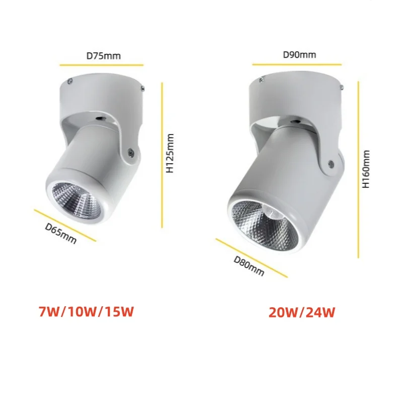 Dimmable Macaroon 180°Rotation Surface Mounted LED Downlight 7W10W15W20W24W COB Ceiling Lamp AC85~265V Spotlight Indoor Lighting