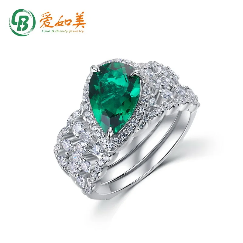 

Cultivate Emerald Combination Ring 18K Gold PT950 Platinum Silver Plated 7-layer Gold Cultivation Color Treasure Ring