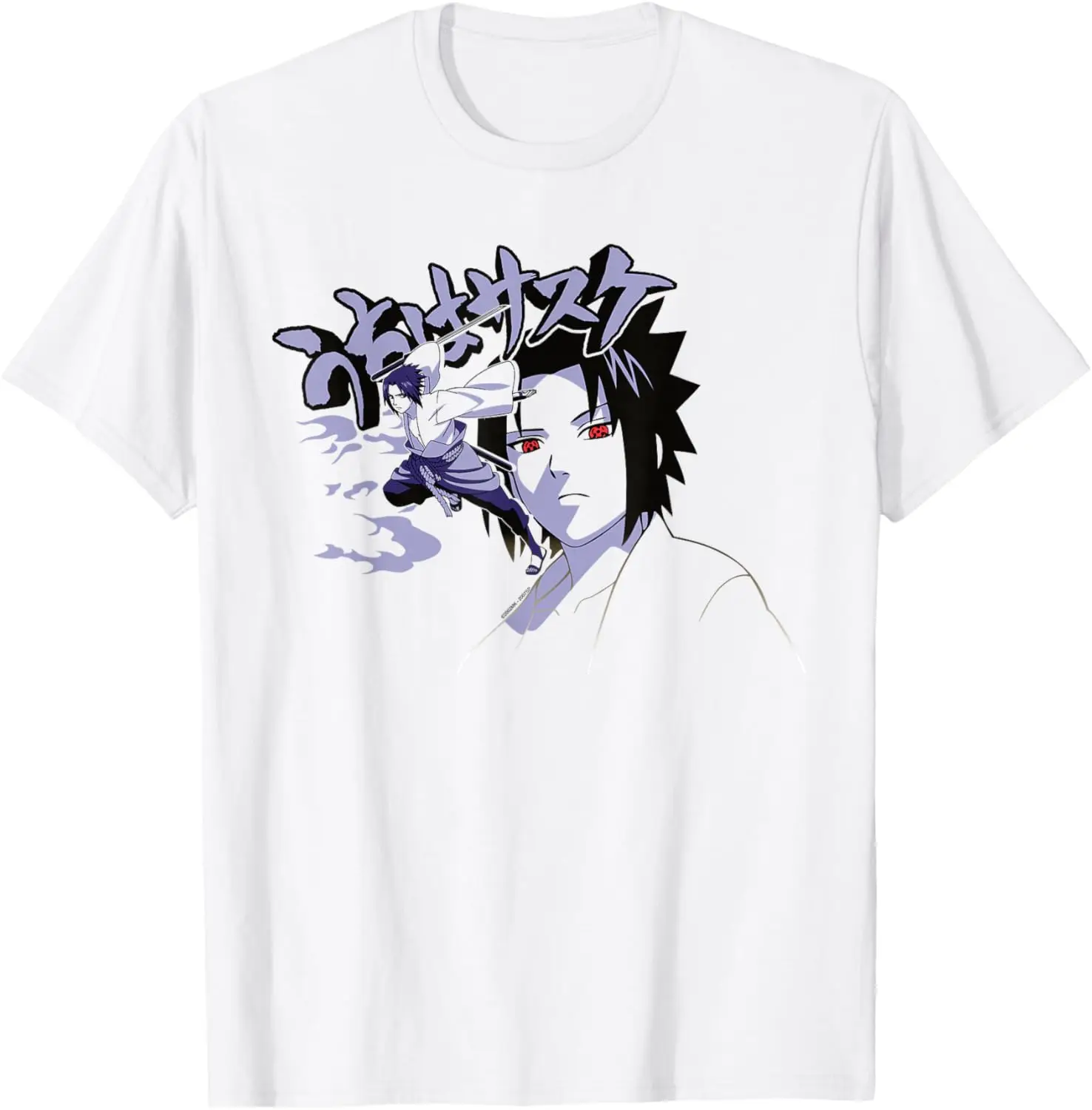 Naruto Shippuden Sasuke Curse Symbol with Jutsu Anime T-Shirt S-6XL