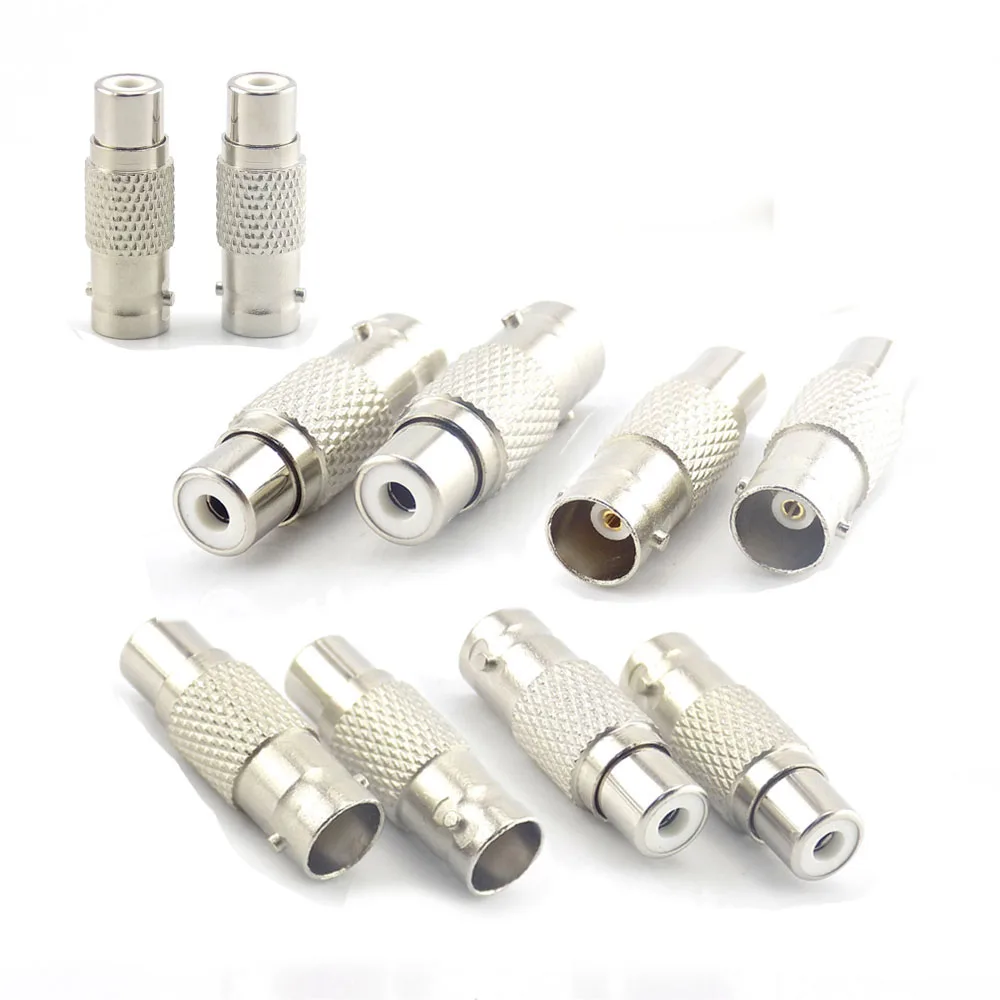 10Pcs BNC Connectors Female to RCA Female Plug Jack Female Bnc To RCA Connector Adapters for Cctv Camera Audio Video