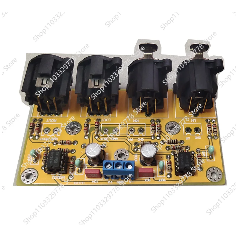 Balanced pre-stage to unbalanced to balanced RAC to XRL upgrade DAC decoding pre-stage power amplifier board