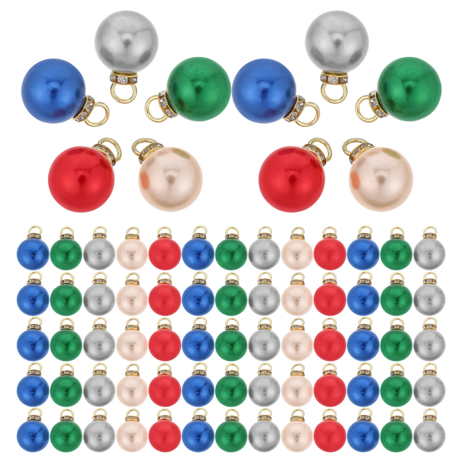 

250Pcs Mini Multicolour Imitation Pearl Pendants 16Mm Christmas Baubles Shatterproof Lightweight for Tree Decor DIY Crafts