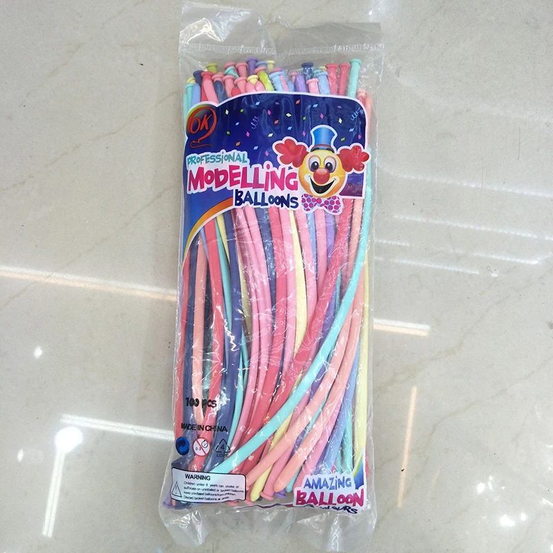 Globos largos de Macaron, forma mágica versátil, creativa, tejida, decorativa, 100g, 50/1,8 unidades