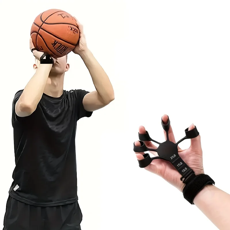 Silicone Finger Exerciser - Hand Therapy Grip Strengthener for Recovery, 5-Finger & Wrist Rehabilitation Trainer