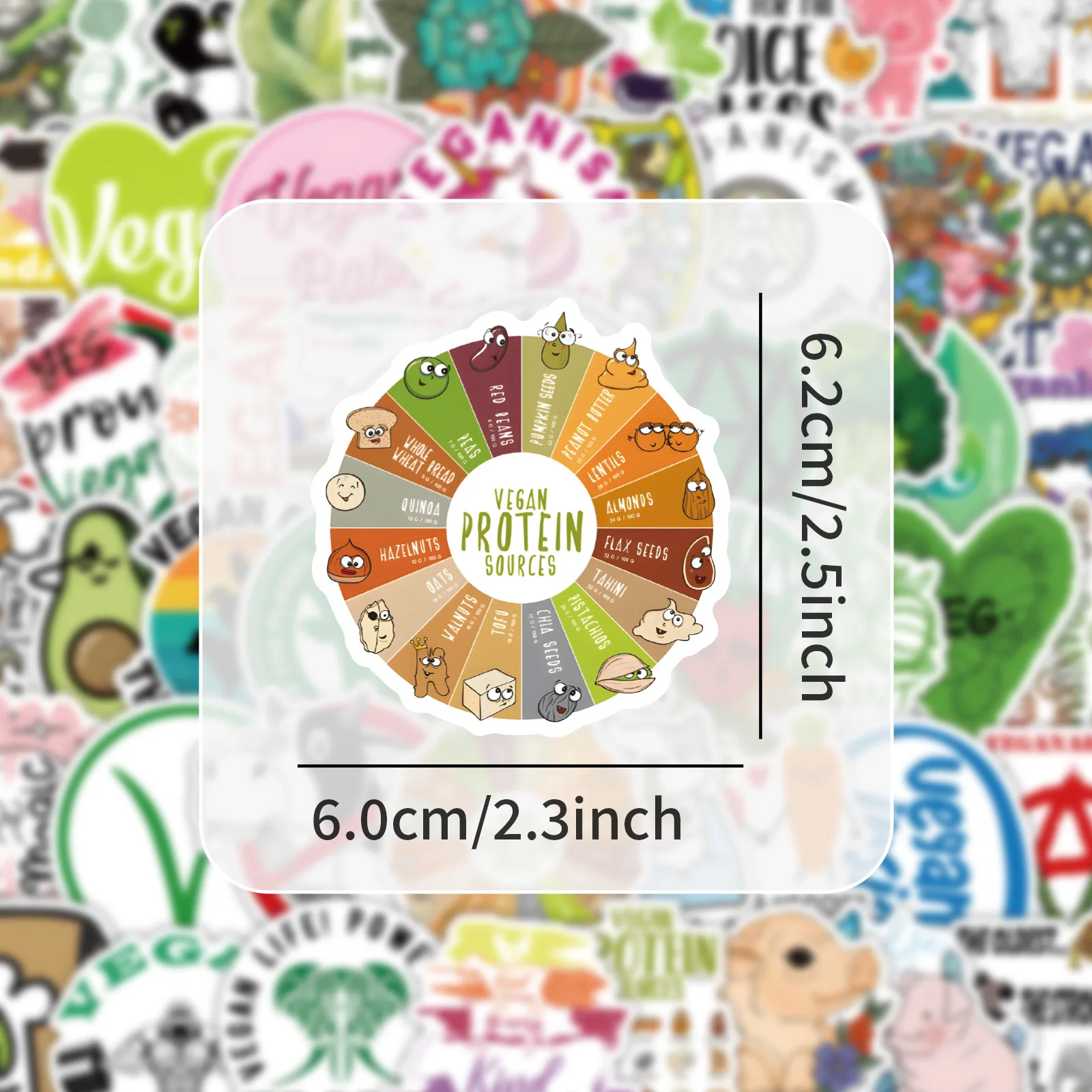 50/105 Pezzi Adesivi Cartoon Vegetarianismo Divertenti Graffiti Vegetali Decorazione Fai-da-Te Giocattoli per Bambini Decalcomanie per Laptop Chitarra Auto Bici