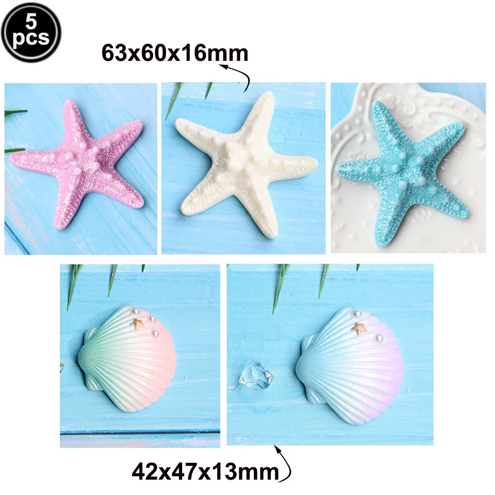 Meerestier Geburtstagstorte Topper Fisch Baby Oktopus Seepferdchen Krabbe Seestern Muschel Unterwasserparty Kindergeburtstag Kuchendekorationen – Detail 3