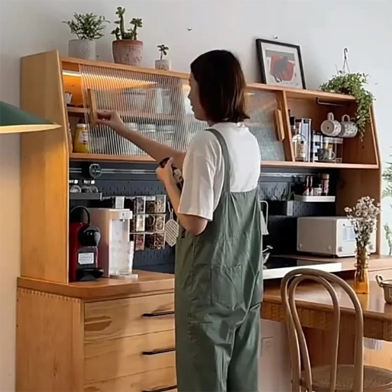 خزانة جانبية من خشب الكرز، طاولة طعام، مجموعة مطبخ، خزانة تخزين منزلية متعددة الوظائف #2