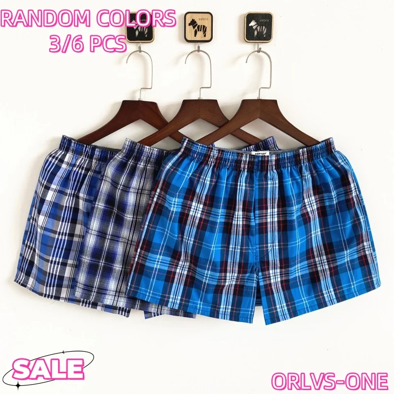

3-6PCS Men's Underwear Boxers Large Size Shorts Cotton Mens Aro Pants Pajama Sleeping Arrow Pants Soft Pure Cotton Boxer Shorts