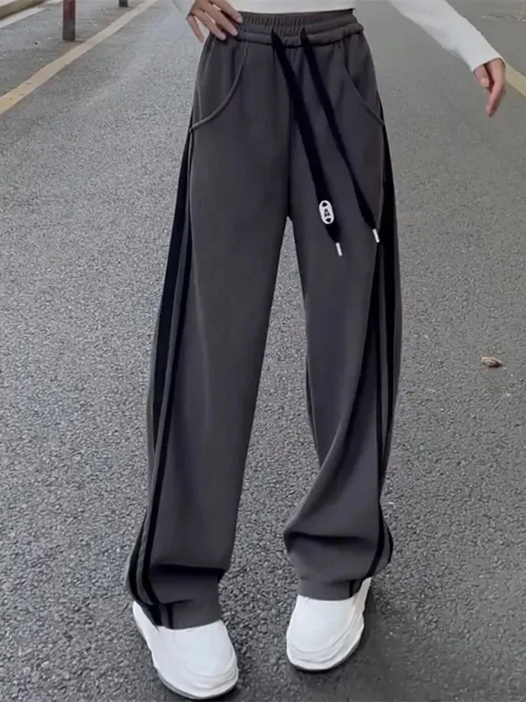 Frühling lässig baggy Jogging hose Damen hohe Taille weites Bein Hosen übergroße 4xl Streetwear Pantalones koreanische gerade Hose neu