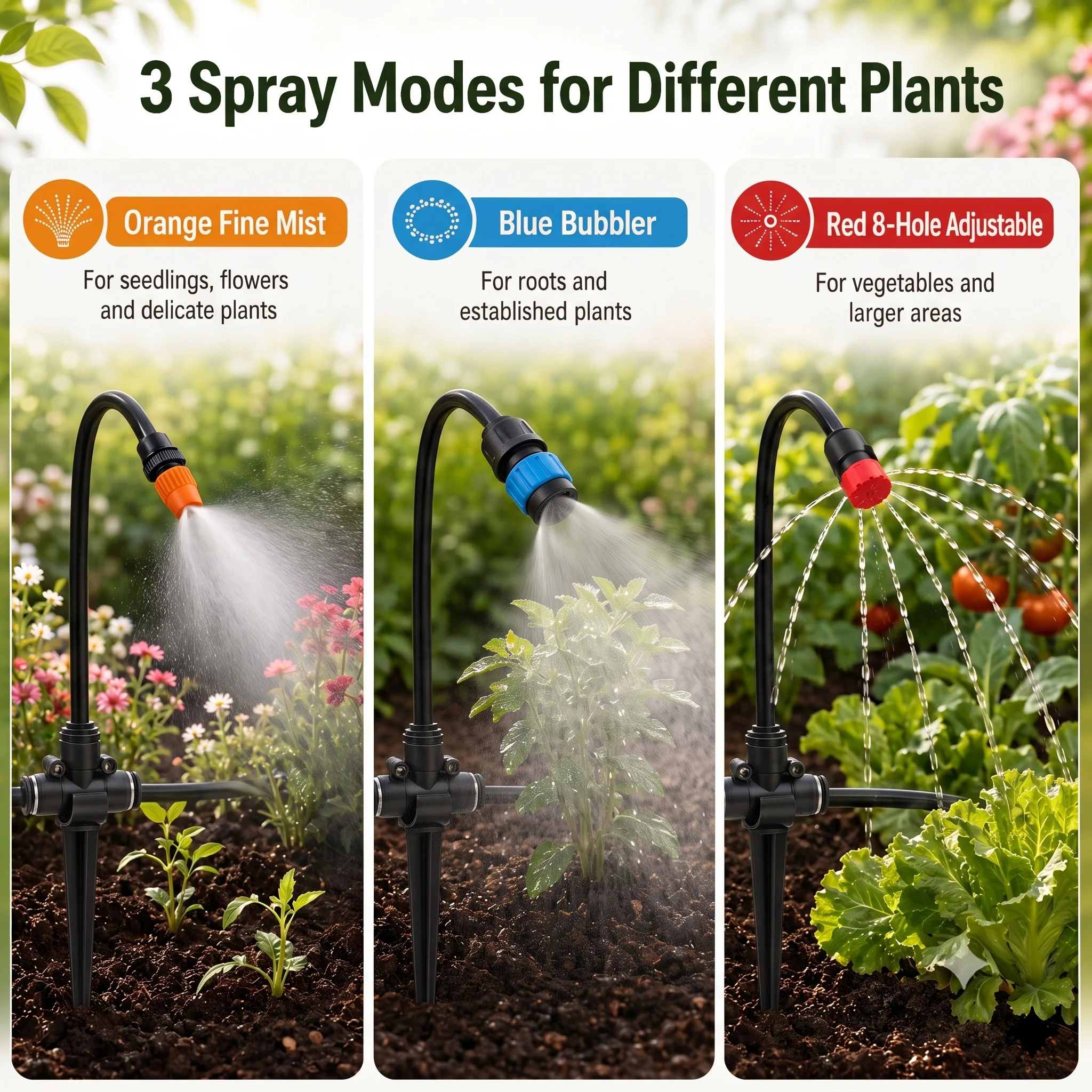 360 °   調整可能な点滴灌漑システムキット、クイックコ - Smart Garden Irrigation System のレビューと価格