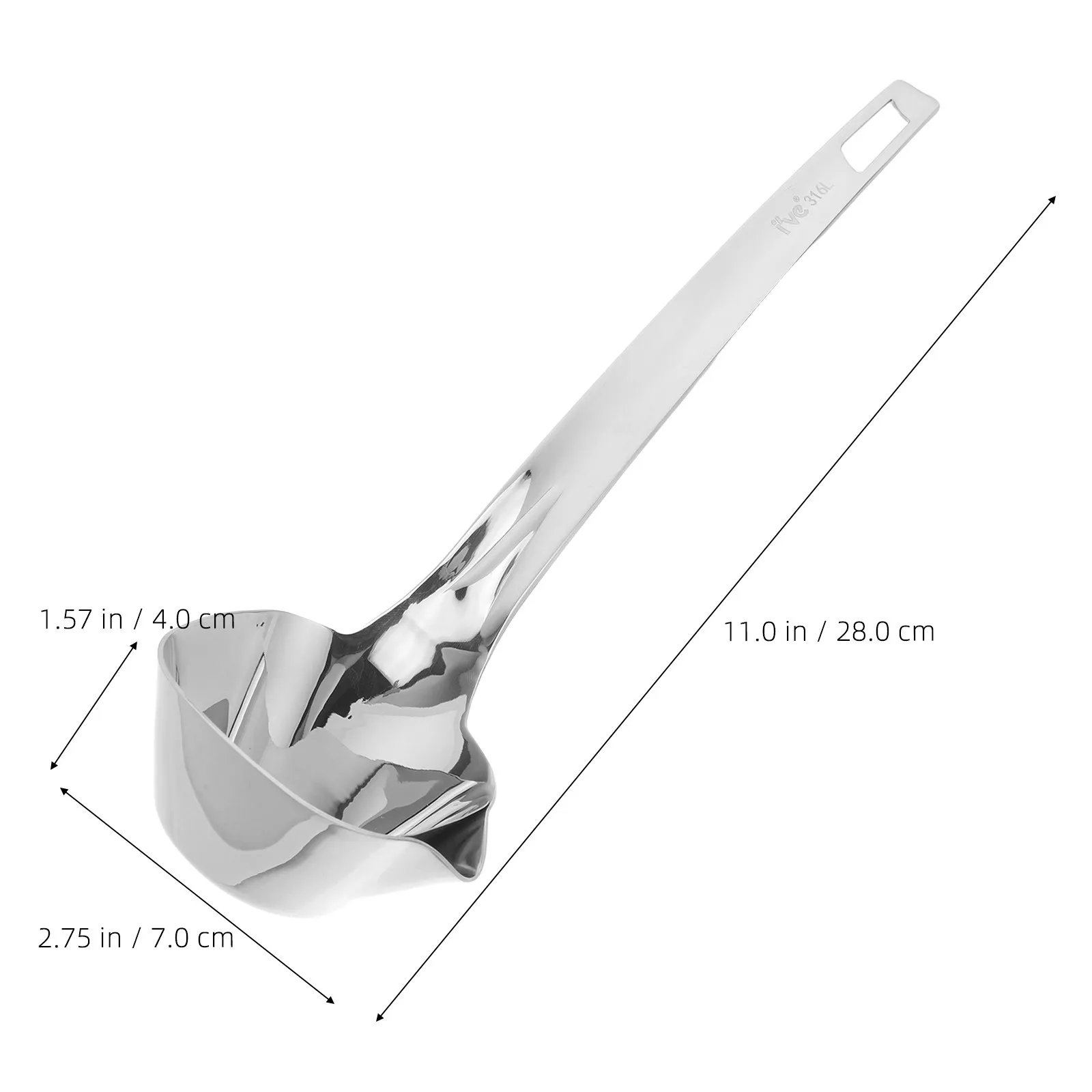 Stainless Steel Oil Separator Ladle with Long Ergonomic Handle for Soup Broth Gravy Fat Skimming Cooking Hot Pot Strainer Spoon