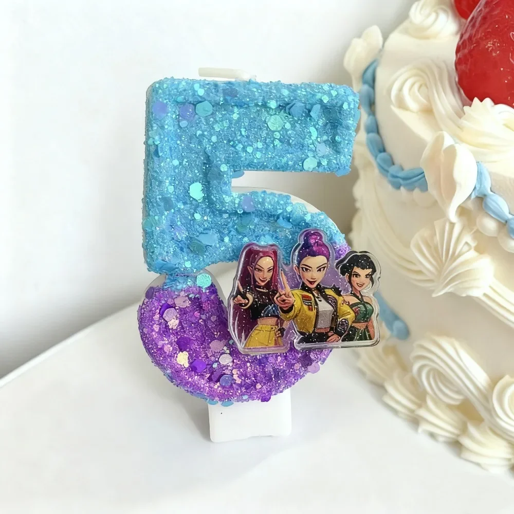 케이팝 데몬 헌터 캔들 번호 어린이 생일 파티 생일 케이크 장식 베이비 샤워 파티 선물 용품