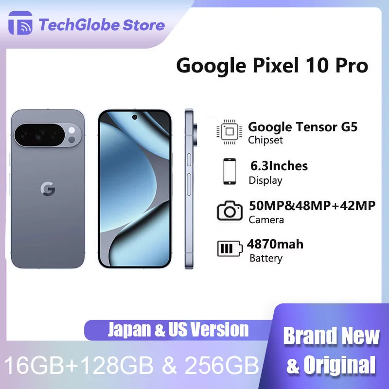 สมาร์ทโฟน Google Pixel 10 Pro รุ่นใหม่ล่าสุด ชิปเซ็ต Tensor G5 กล้องหลัง 3 ตัว แบตเตอรี่ 4870 mAh หน้าจอ 6.3 นิ้ว รองรับ NFC