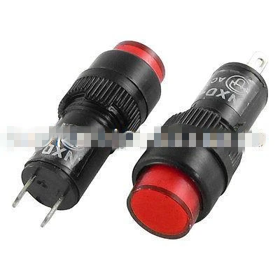 

10pcs 12mm Thread Neon Indicator Pilot Signal Light Lamp AC 220V Red NXD-212