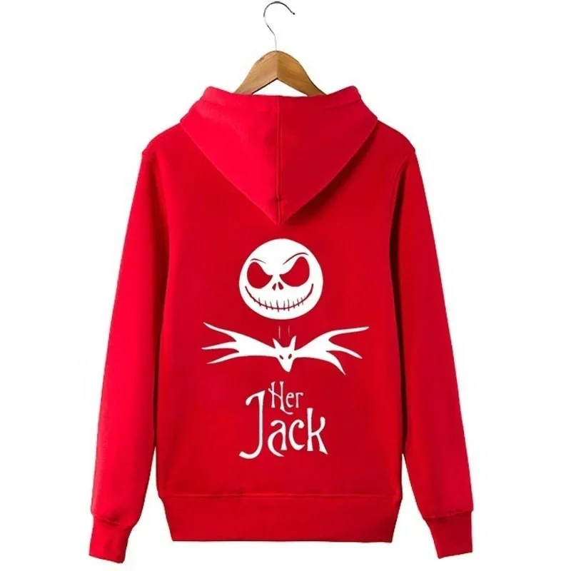 Sweats à capuche Jack et Sally pour hommes et femmes, vestes d\'Halloween avant Noël, sweat à capuche pour couple, automne