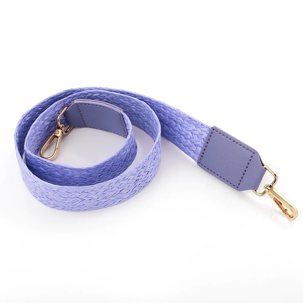 Solid Color Braided Bag Strap 3.6cm Wide Woven Canvas Fabric Strap  Shoulder Bag Belt In Cowskin Leather Bag Parts Boho Accessor