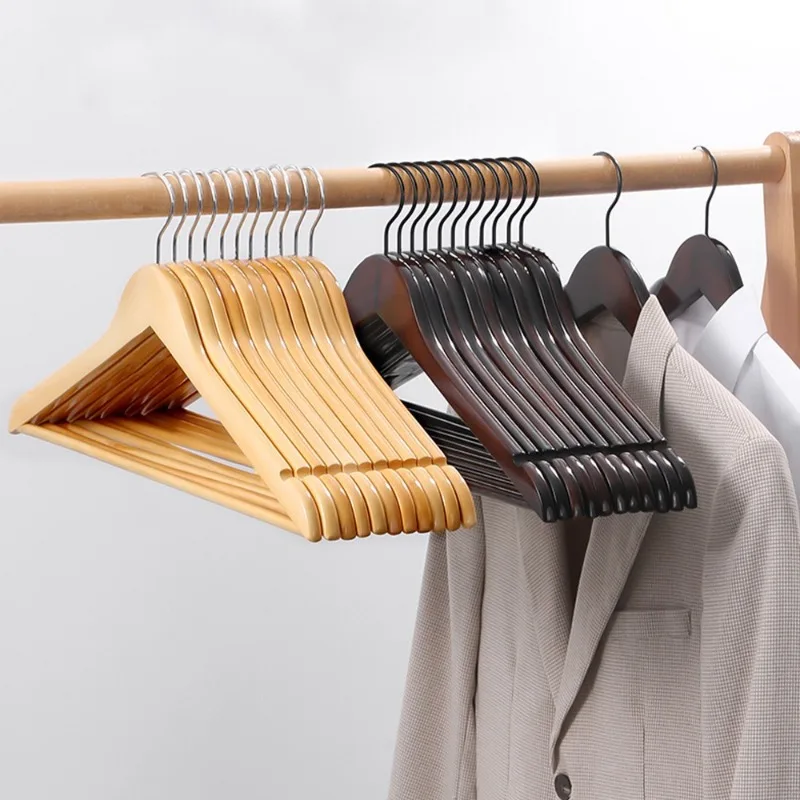 

Rotating solid wood hangers, household clothes hangers, non-slip and seamless storage clothing store hangers
