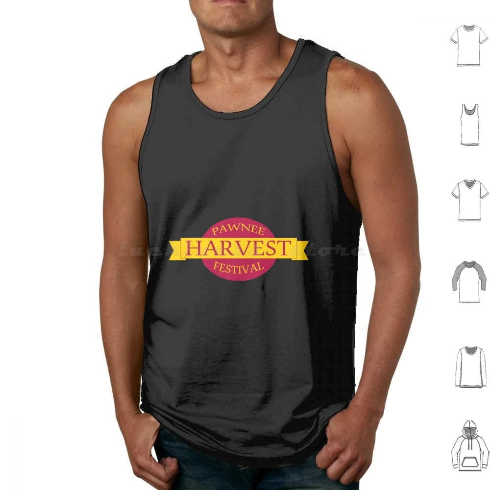 Pawnee Harvest Festival Logo Essential Tank Tops Print Cotton Pawnee Harvest Festival Logo Essential