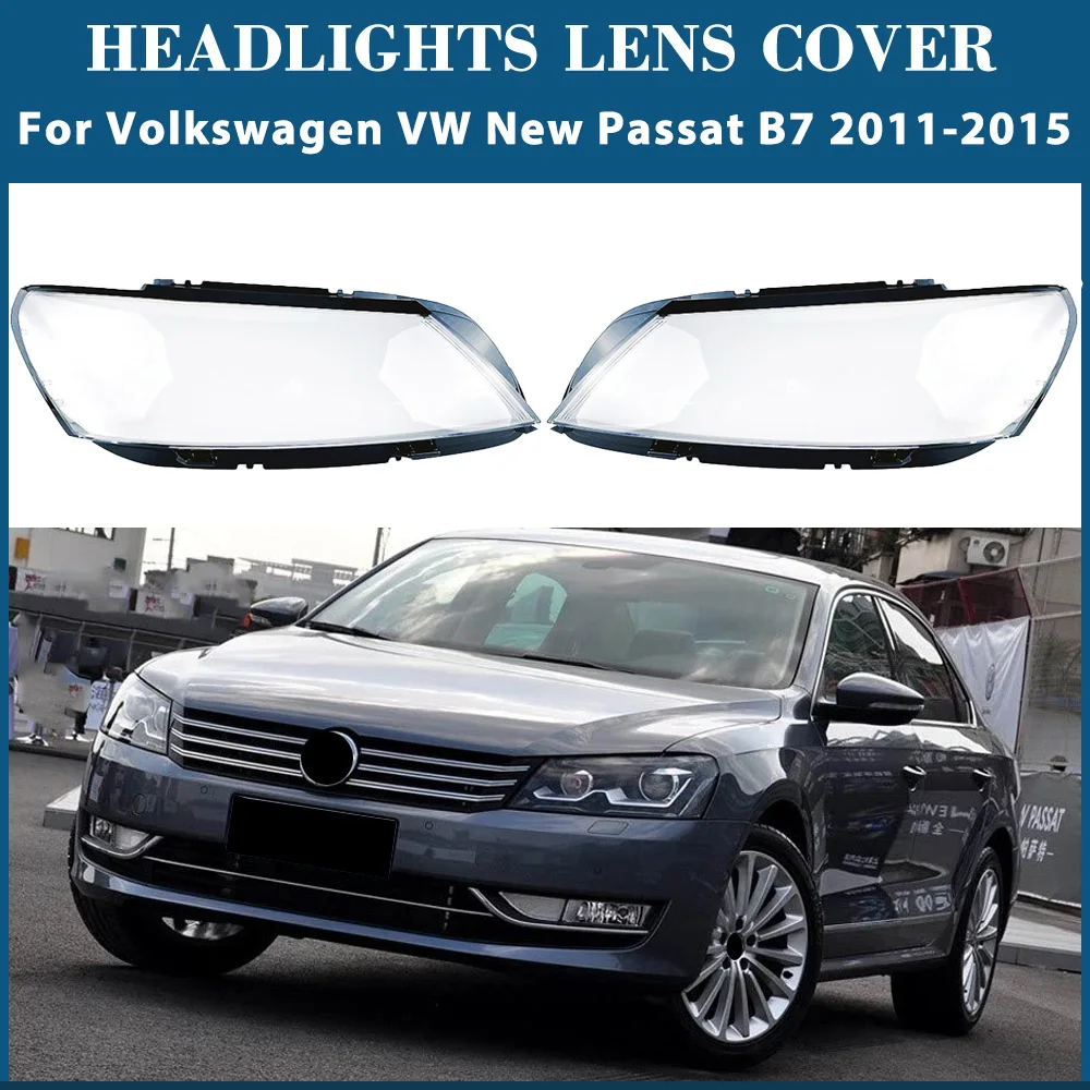 

For Volkswagen VW New Passat B7 2011-2015 Front Headlight Cover Transparent Headlamp Lamp Shell Replace Original Lampshade Cover