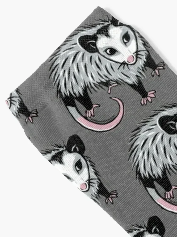 جوارب Baby Possum Linocut الرقمية اللطيفة المضادة للانزلاق لكرة القدم هدايا مضحكة جوارب نسائية مضغوطة للرجال #2