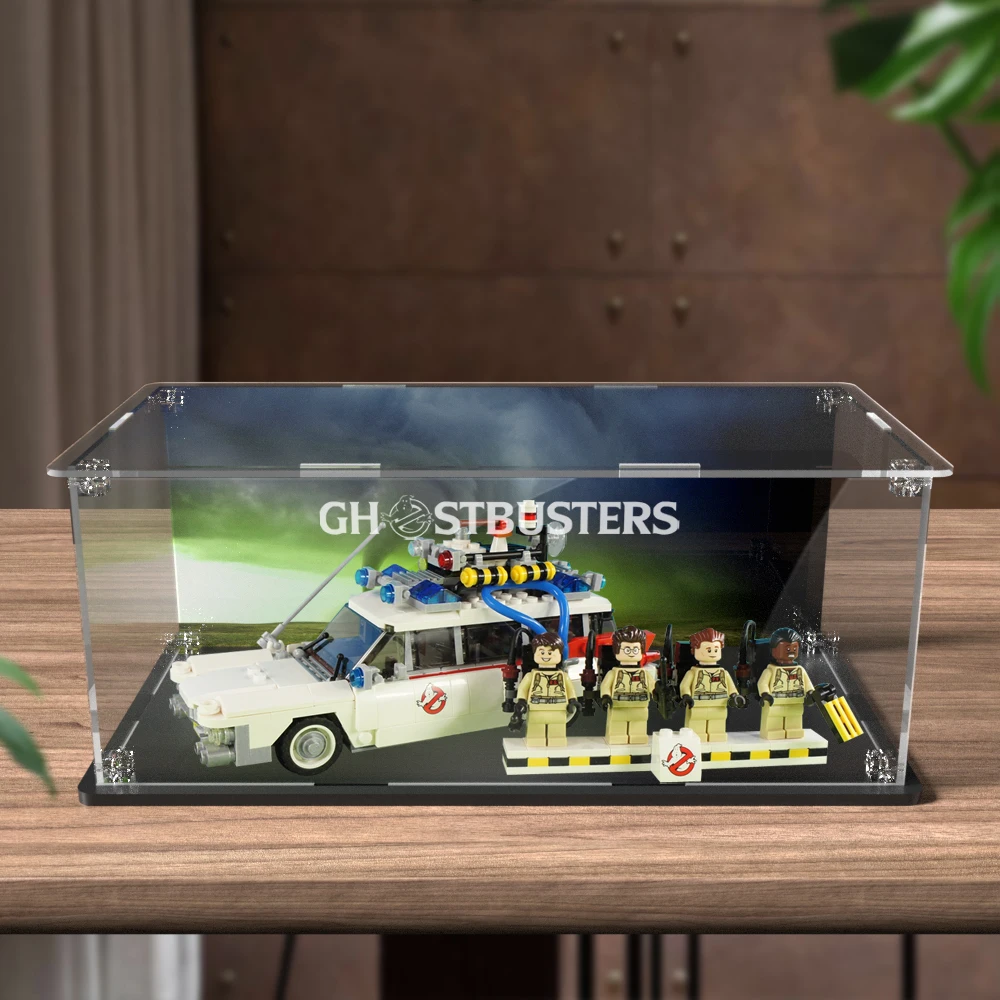 Acrylic Display Box for Lego 21108 Ecto-1 Clear Display Case Model Toy Show Box  (Lego Set not Included）