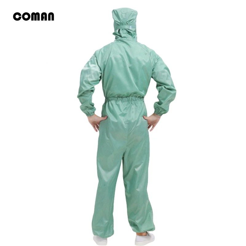 Anti-Static Dustproof Coverall with Hood Slim Fit Split Design Cleanroom Protective Clothes Long Sleeved Hooded Safety Workwear