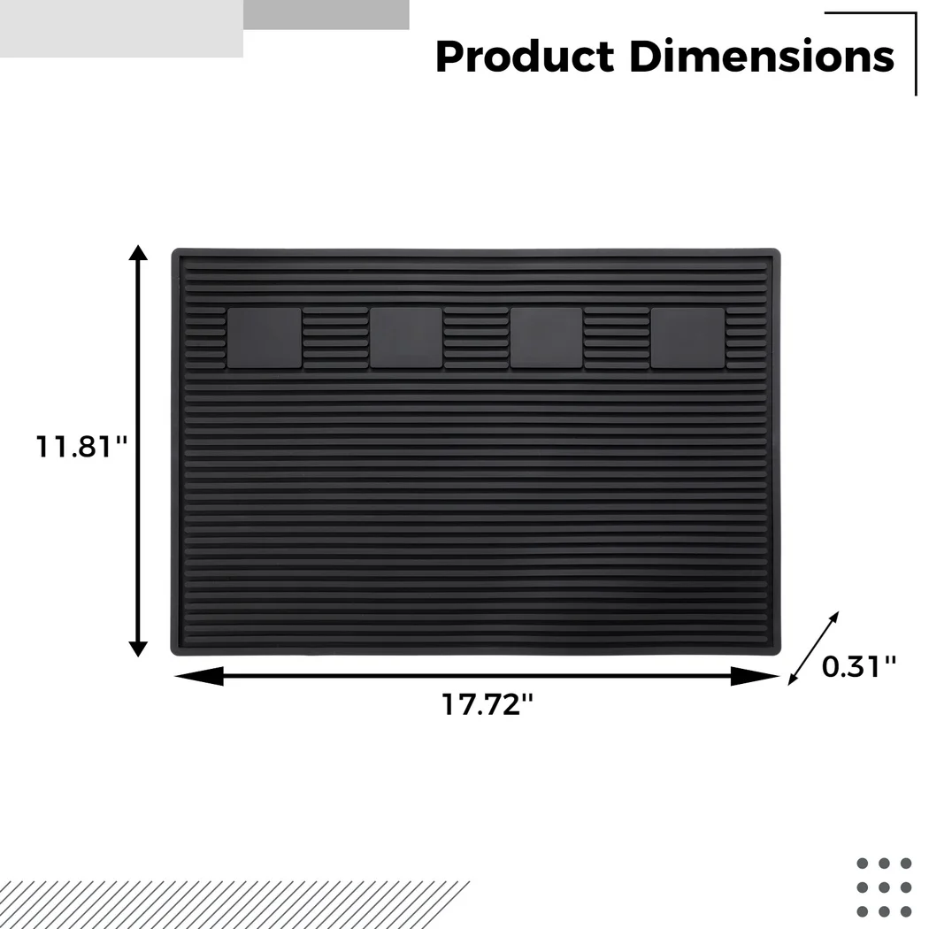 Barber Tool Organizer Mat Flexible Silicone Barber Tool Pad Magnetic Salon Barbershop Work Station Pad Barbershop Counter Mat