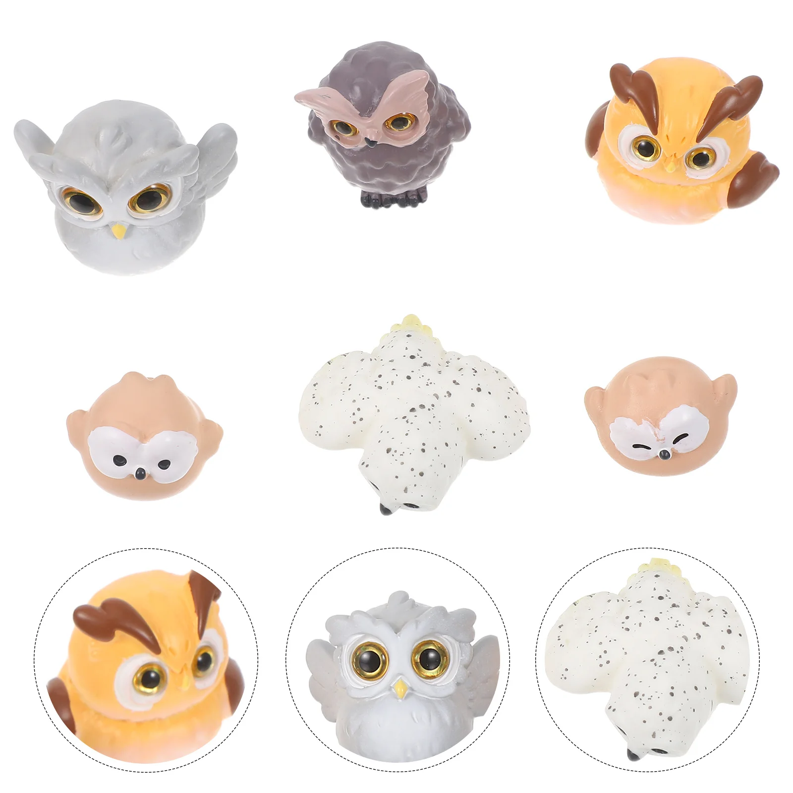 

30pcs Micro Landscape Owl Miniature Resin For Terrarium Fairy Garden Succulent Pot Decor Craft Diy Dollhouse Accessories