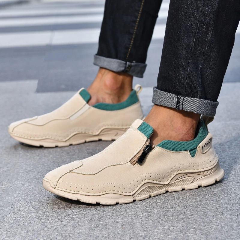 

Men Fashion Sneakers Male Handmade Slip-on Casual Shoes Men Outdoor Sports Loafers Driving Shoes Father Jogging Shoes Size 38-47
