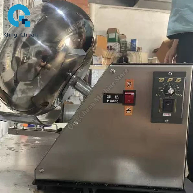 Round Polishing Sugar Coating Machine Small Tablet Coloring Machine Water Chestnut Type Film Medicine Pill Coating Machine