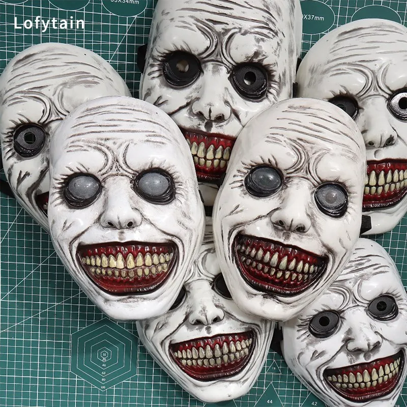 Horror De Exorcist Lachend Gezicht Demon Masker Cosplay Evil Griezelige Ghost Skull Plastic Maskers Halloween Carnaval Party Kostuum Rekwisieten