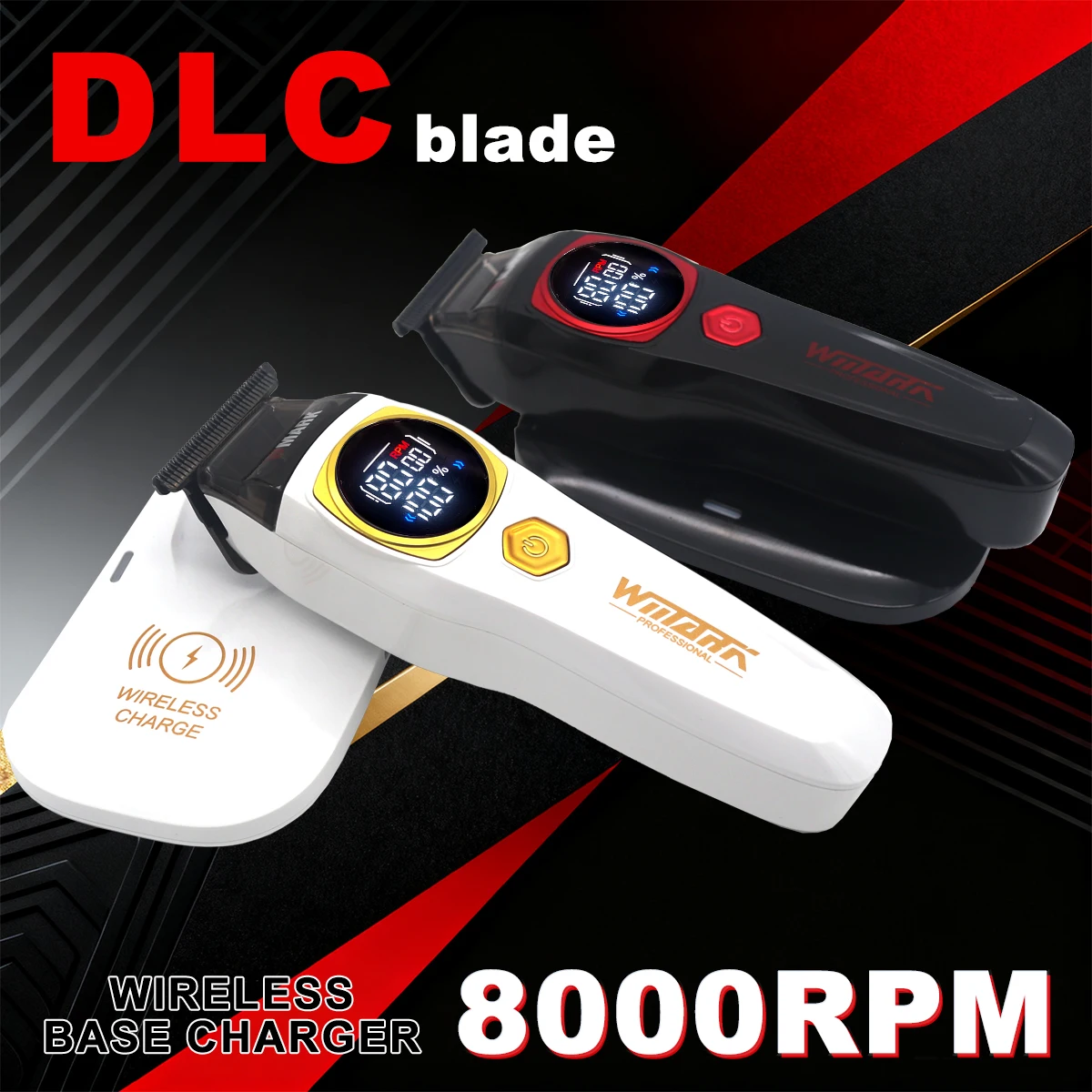 

WMARK NG-8204 Ttrimmer for Men DLC Blade Zero Gapped 8000RPM Wireless Base Charger LED Display Professional Finishing Machine