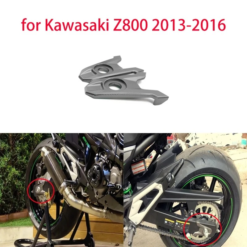 

Motorcycle Rear Axle Fork Spindle Chain Adjuster Blocks for Kawasaki Z800 2013-2016 Rear fork decorative piece